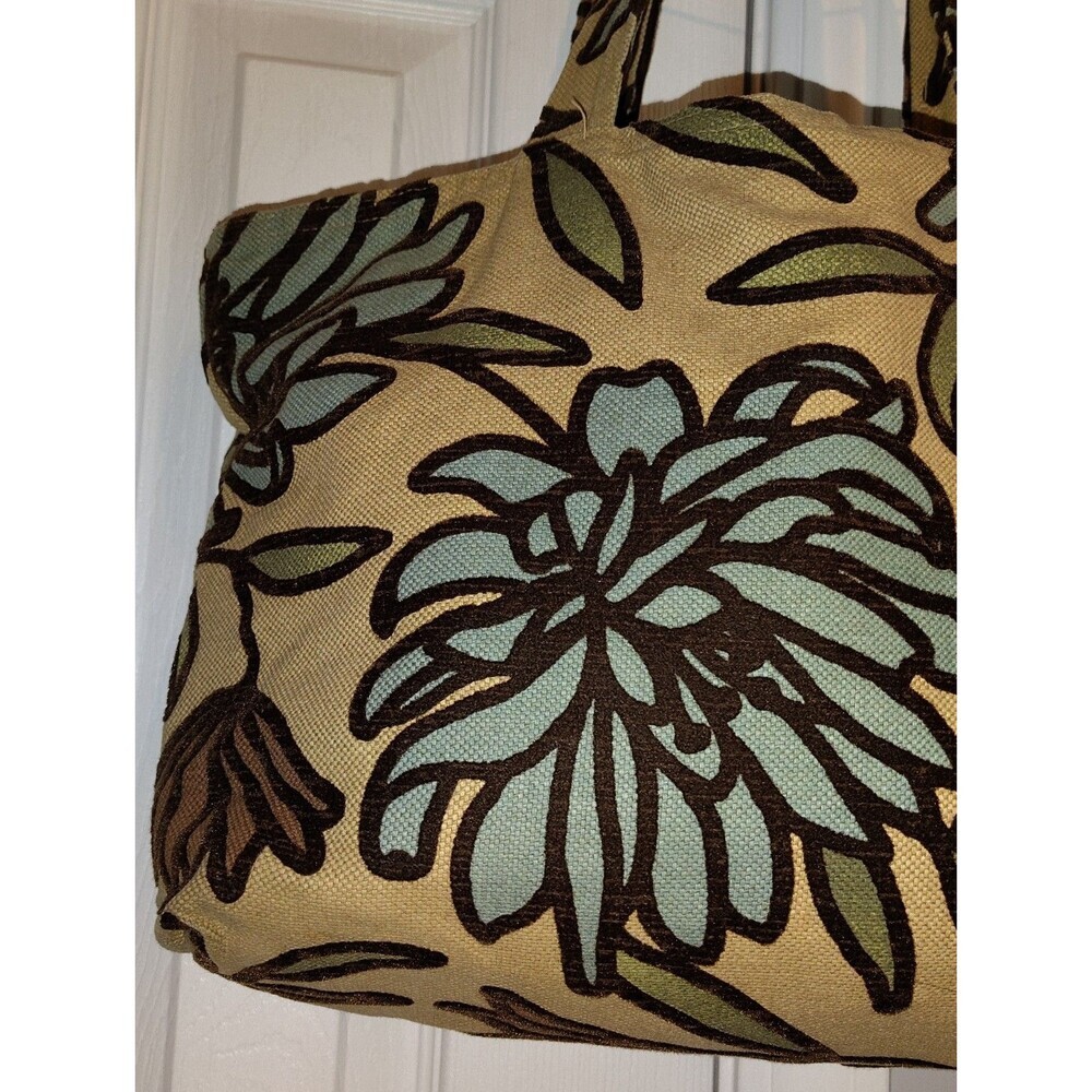 Vintage Kindred Spirit Style Floral Chenille Tapestry Tote Bag Boho Made in USA - Picture 8 of 12